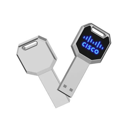Key shape logo light up USB flash drive 