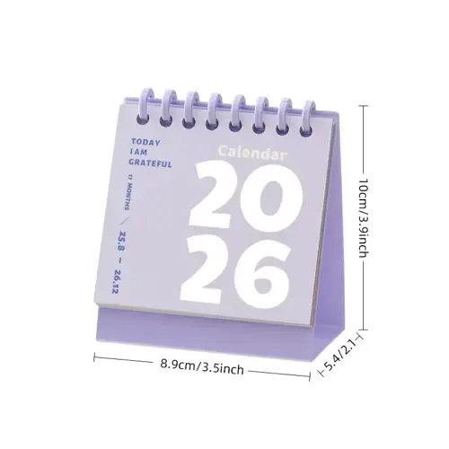 Portable mini spiral desk calendar