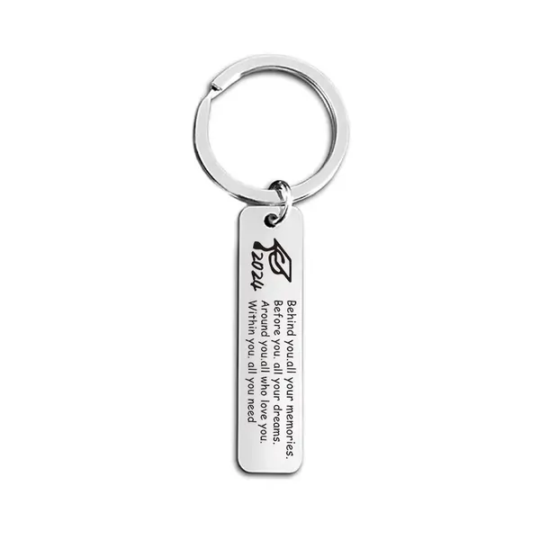 Stainless steel custom graduation gifts keychain
