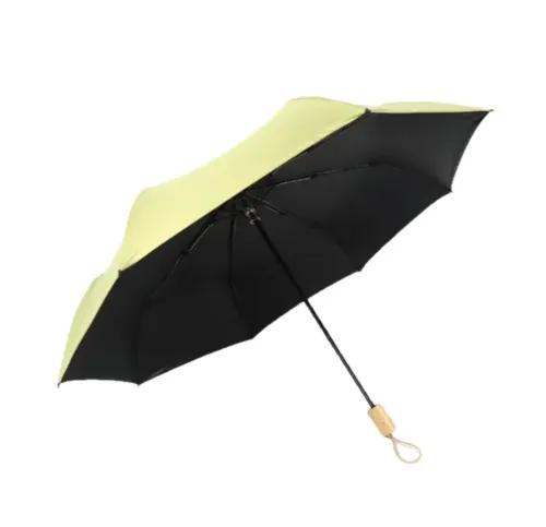 Custom logo wooden handle fold umbrella- 015
