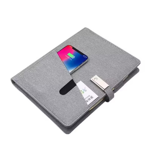 Wireless charge PU leather notebook-05
