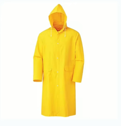 Custom logo front zipper polyester raincoat