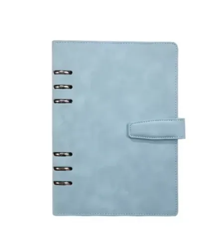 6 rings custom A5 hard cover business notebook