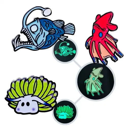 Custom logo metal Luminous Glow in dark enamel pin