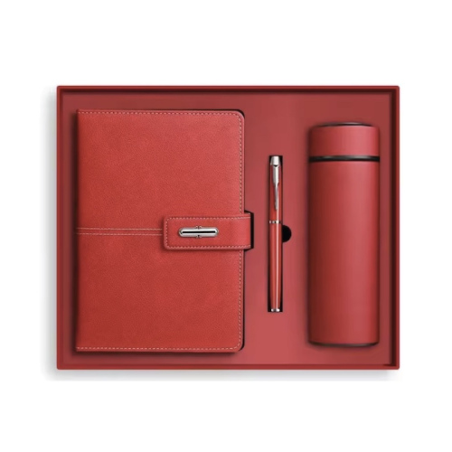 Custom Premium Pu Leather cover notebook with bottle-19