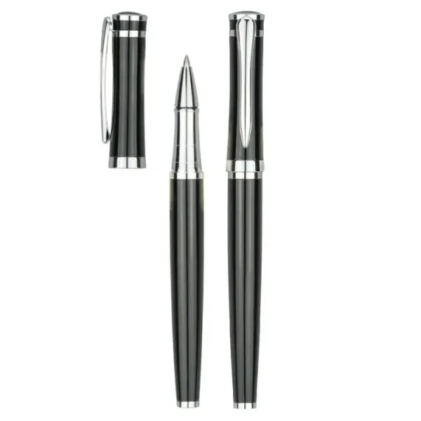 Customized Logo Premium Matte Black metal ballpoint pen (1)