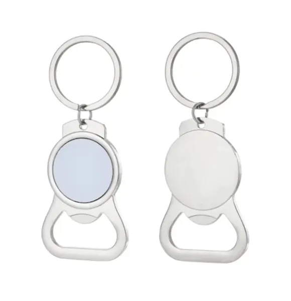 Engraved stainless steel bottle opener keyring