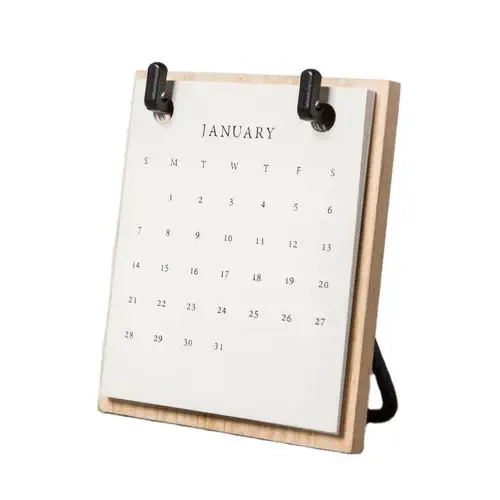 Custom Logo printed wooden desk calendar
