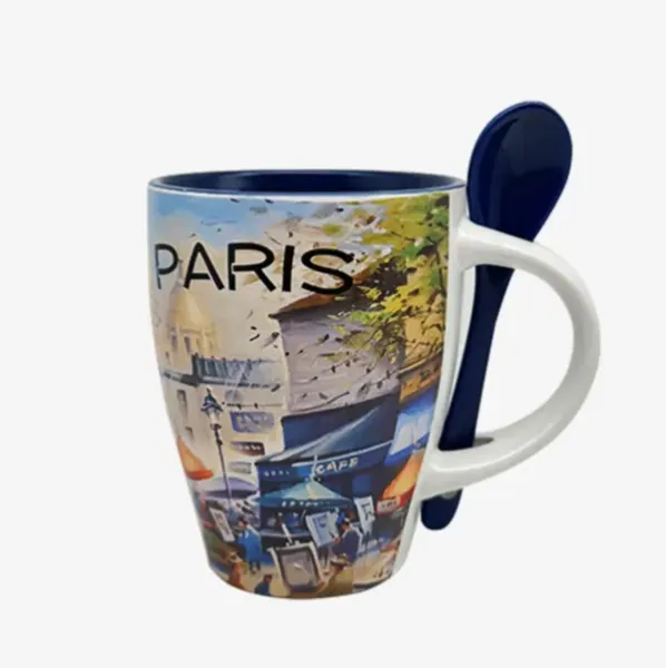 300ml color sublimation mug with spoon
