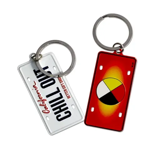 Embossed aluminum  plate keychain- 09